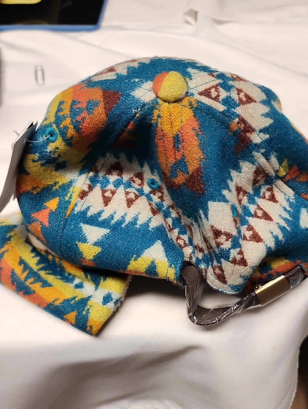 Pendleton Blue, Yellow & Orange Aztec-Pattern Cap - Picture 2 of 3